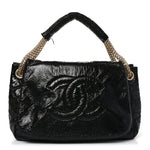 Vinyl Rodeo Accordion Flap Bag Black