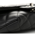 Calfskin Quilted CC Uniform Flap Belt Bag Black