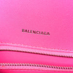 Shiny Box Calfskin Small Hourglass Top Handle Bag Acid Fuchsia