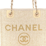 Lurex Boucle Mini Deauville Tote White
