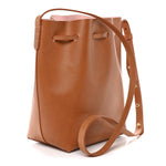 Vegetable Tanned Calfskin Mini Bucket Bag Cammello Rosa