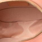 Calfskin Quilted Pearl Round Clutch With Chain Pink
