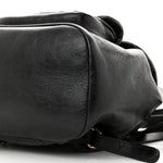 Glazed Aged Calfskin Quilted Small Duma Drawstring Backpack Black