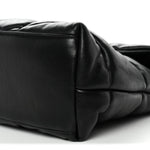 Lambskin Quilted Medium Loulou Puffer Monogram Chain Satchel Black