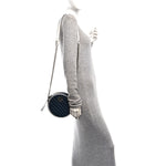 Azalea Calfskin Matelasse Diagonal Mini Torchon GG Marmont Round Shoulder Bag Blue Agata Mystic White