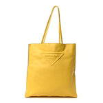Soft Calfskin Triangle Logo Embossed Tote Sole