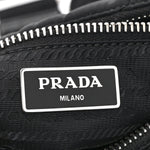 Re-Nylon Triangle Padded Patchwork Shoulder Bag Black