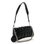 Nappa Vertical Matelasse Small Maxi Horsebit Chain Shoulder Bag Black
