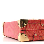 Metalic Lizard Petite Malle Pink