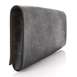 Triomphe Canvas Asymmetric Clutch Tan
