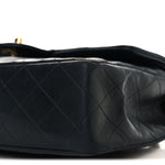 Lambskin Quilted Medium Double Flap Navy