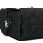 Denim Quilted Mini Chanel 25 Handbag Dark Blue