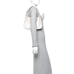 Ancora Calfskin Web Small Jackie Shoulder Bag Light Grey