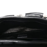 Nappa Vertical Matelasse Medium Maxi Horsebit Chain Shoulder Bag Black