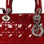 Patent Cannage Medium Lady Dior Red