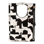 Calf Hair Large Alix Padlock Zip Shoulder Bag Brown White