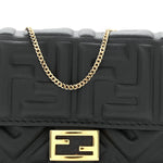 Nappa Matisse FF Embossed Nano Baguette Charm Black