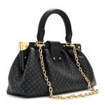 Calfskin Nanogram Embossed Clutch Black