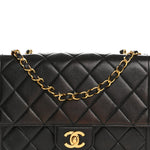 Lambskin Quilted Medium Single Flap Black