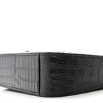 Calfskin Crocodile Embossed Le 5 A 7 Hobo Black