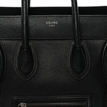 Drummed Calfskin Mini Luggage Black
