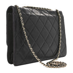 Lambskin Quilted Medium Golden Class Flap Black