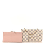 Damier Azur Pochette Felicie Chain Wallet Rose Ballerine