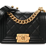 Caviar Quilted Mini Boy Flap Black