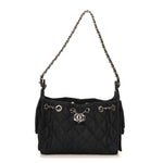 Denim Quilted Mini Chanel 25 Handbag Dark Blue