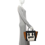 Baby Grained Calfskin Nubuck Micro Tri-Color Luggage White