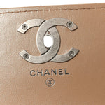 Iridescent Caviar Quilted Camellia Phone Holder With Chain Beige