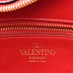 Calfskin Stud Sign Zip Hobo Rosso Valentino