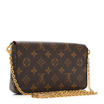 Monogram Pochette Felicie Chain Wallet Fuchsia