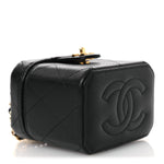 Lambskin Quilted Vanity Clutch With Chain Black
