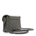 Calfskin Y Quilted Monogram Toy Loulou Crossbody Bag Grey Kaki