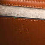 New Canvas Charisma Calfskin Crystal GG Monogram Mini Diana Tote Bag Camel Ebony