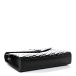 Grain De Poudre Textured Mixed Matelasse Large Triquilt Monogram Satchel Black