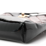 Patent Calfskin Quilted Mini 31 Shopping Bag Burgundy Black