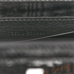 Sequin Lizard Embossed GG Mini Bamboo 1947 Top Handle Chain Bag Black White