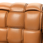 Nappa Maxi Intreccio Padded Cassette Crossbody Bag Caramel