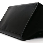 Drummed Calfskin Suede Double Zip Trapeze Black