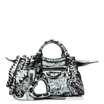 Agneau Arena Graffiti Neo Cagole Handbag XS Black White