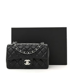 Lambskin Quilted Mini Rectangular Flap Black