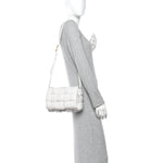 Nappa Maxi Intreccio Padded Cassette Crossbody Bag Chalk