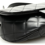 Calfskin Quilted CC Uniform Flap Belt Bag Black