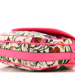 Canvas Flora Floral Shoulder Bag White Fuchsia Fluo