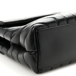 Calfskin Y Quilted Monogram Monochrome Small Loulou Chain Satchel Black