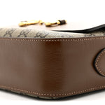 GG Supreme Monogram Small Horsebit 1955 Shoulder Bag Beige Brown Sugar
