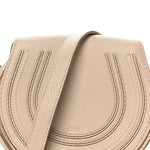 Grained Calfskin Mini Marcie Saddle Bag Blush Nude