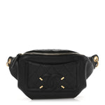 Caviar Quilted Filigree Waist Bag Black